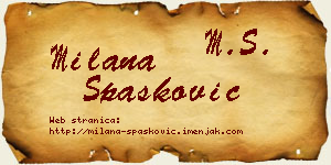 Milana Spasković vizit kartica